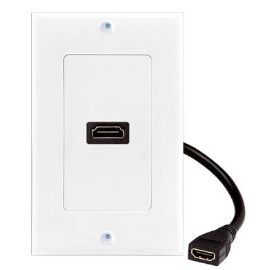 TAPA - FACEPLATE DE 1 PANEL CON JACK HDMI C/CABLE HEMBRA (PIGTAIL) - UNIVERSAL, STANDARD, BLANCO, BROBOTIX 073307 TAPA - FACEPLATE DE 1 PANEL CON JACK HDMI C/CABLE HEMBRA (PIGTAIL) - UNIVERSAL, STANDARD, BLANCO, BROBOTIX 073307